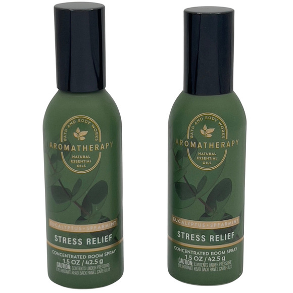 2 Bath & Body Works Stress Relief Eucalyptus Spearmint Concentrated Room Spray - Picture 1 of 3